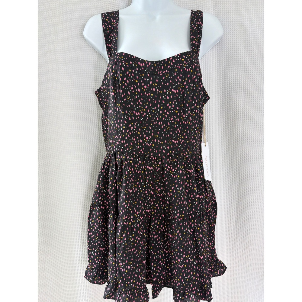 Harper Wren Womens Black Pink Floral Bud Ruffle Romper 1HW1186 Medium